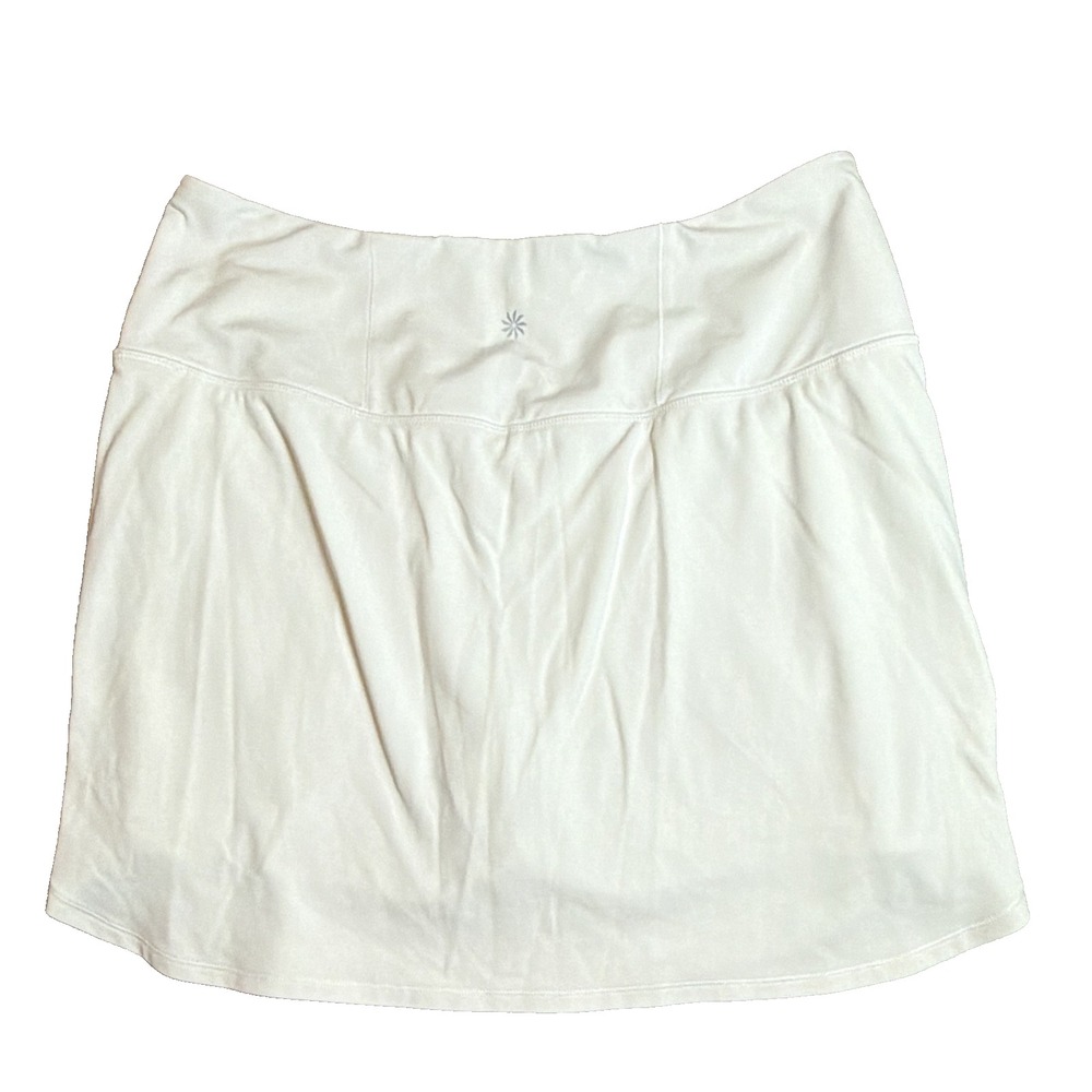 Athleta Fairway Women's Size M White 16" Golf Skort Zip Pocket